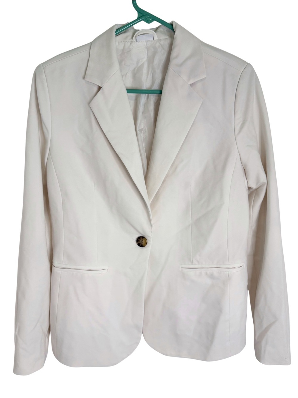 Lascana Tailored White Single Button Long Sleeve Blazer Size 4